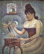 Georges Seurat Young Woman Powdering Herself oil painting artist